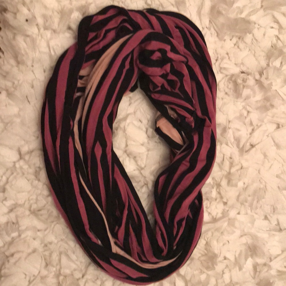 Pink and black infinity scarf